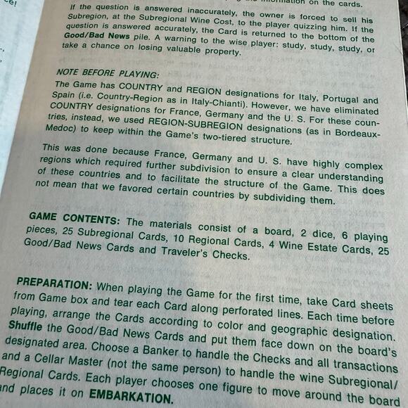 The Wine Game 1972 1978 Vintage Board Game Wine Diversions COMPLETE - Picture 10 of 10